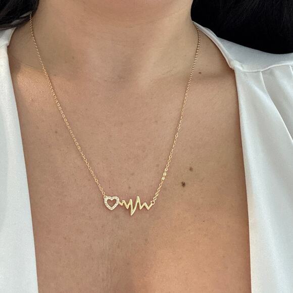 Heartbeat Necklace Gold tone - Picture 4 of 5